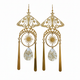 Gold Moth Drop Earrings - Bohemian
