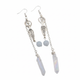 Moonstone Earrings with Angel Halo Quartz - Delicate Design
