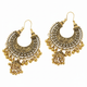 Gold Earrings with Artificial Gemstones - Vintage