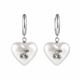 Cherry Pearl Earrings - Stainless Steel Heart-Shaped Design