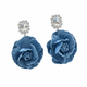 Denim Flower Earrings - Vintage