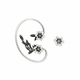 Silver Earrings with Flower Design - Vintage