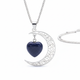 Stainless Steel Necklace Moon Heart Design - Vintage