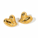 Diamond Earrings in Stainless Steel - Heart Design