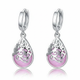 White Zirconia Earrings - Teardrop Design