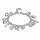 Silver Plated Bracelet with Crystal Charms - Contemporary