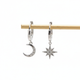 Crystal Earrings with Star Design - Copper Alloy