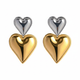 Stainless Steel Heart Stud Earrings - Contemporary Design