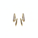Gold Earrings with Diamond-Encrusted Double Circle - Modern