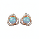 Rose Gold Earrings with Opal - Clover Design