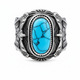 Turquoise Ring - Stainless Steel with Eagle Design