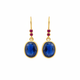 Gold Ruby Earrings - Geometric Design