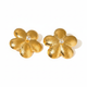 Gold Petal Earrings - Stainless Steel Geometric Design