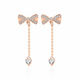 Sterling Silver Stud Earrings - Zircon Bowknot