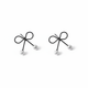 Black Pearl Earrings with Bow - Elegant