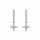 Sterling Silver Earrings with Diamond Star - Bohemian
