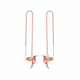 Rose Gold Hummingbird Earrings - Crystal Drop
