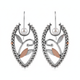Silver Earrings with Pearl - Floral Leaf Carving