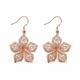 Copper Earrings with Floral Design - Vintage