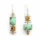 Turquoise Earrings with Dichroic Glass - Bold Design
