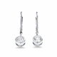 Sterling Silver Zircon Earrings - Geometric Design
