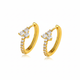 Gold Plated Flower Earrings - Zirconium Design