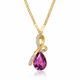 Gold Plated Necklace with Crystal Drop - Elegant Design