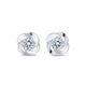 Sterling Silver Clover Stud Earrings - Elegant